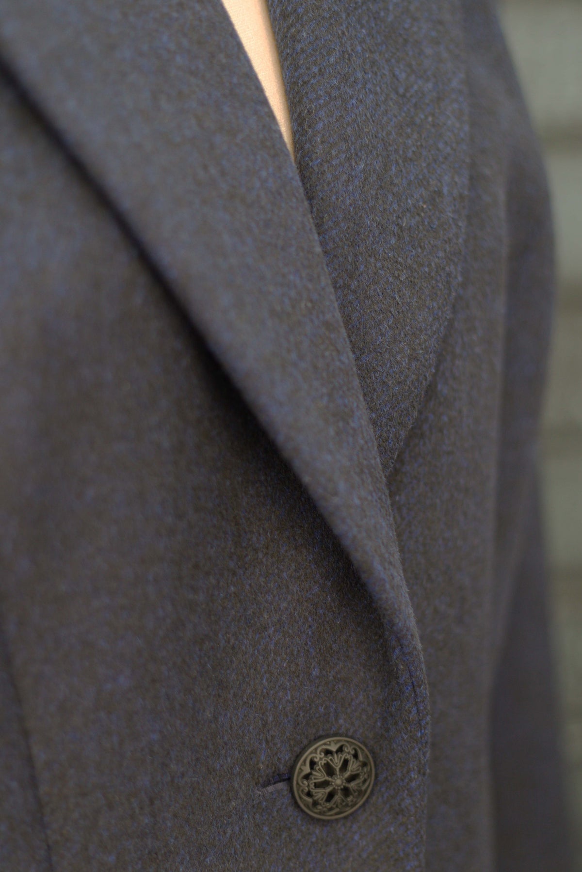 Women’s Wool Overcoat – Full Length – Dark Navy